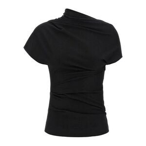 ENTIRE STUDIOS Asymmetric Drape Top Women BLACK Pants